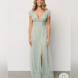 Soieblu Mint Green Floral Maxi Dress